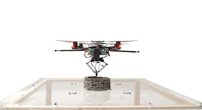 空中增材制造水泥基3D打印使用带有三角臂操纵器的定制无人机