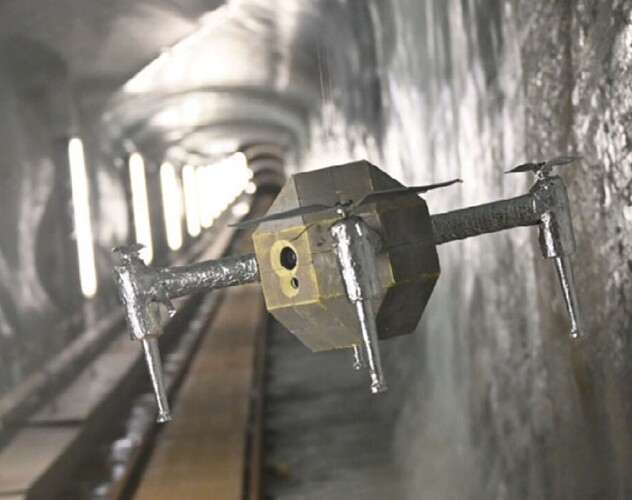 在冰川中测试的消防无人机